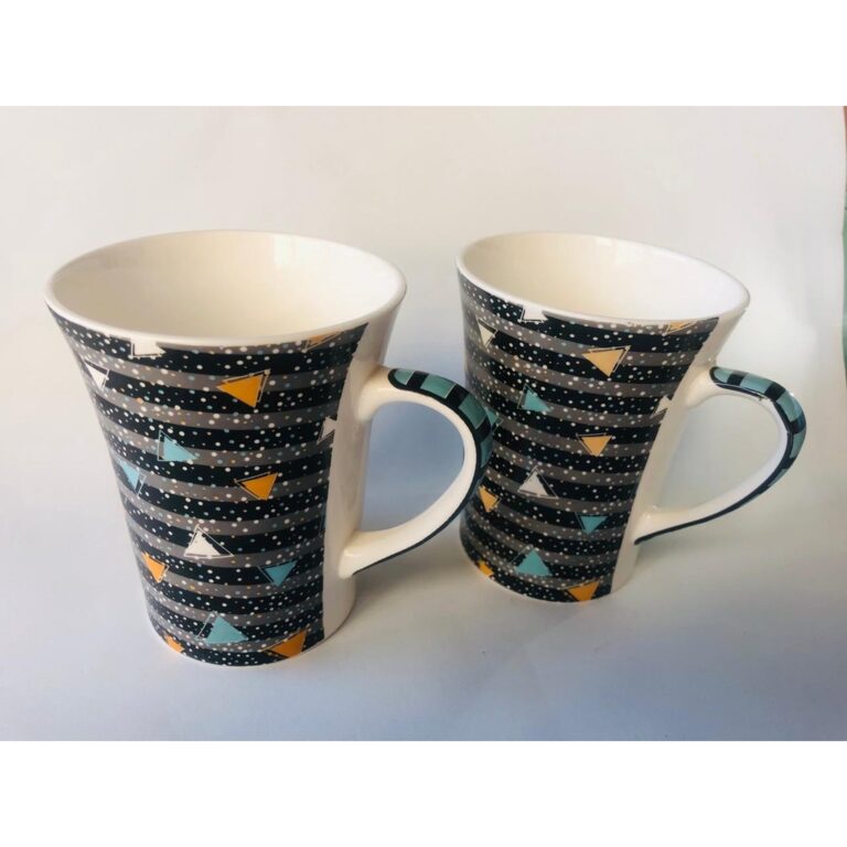 Caneca Porcelana Night Triângulo 340ml c/ 2 unid.