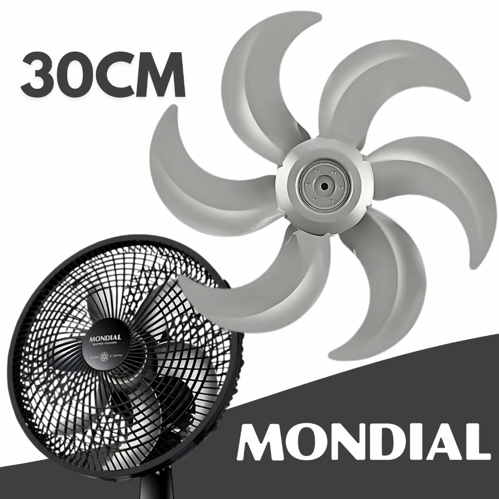 Hélice Ventilador Mondial 30cm 6 Pás Prata Original