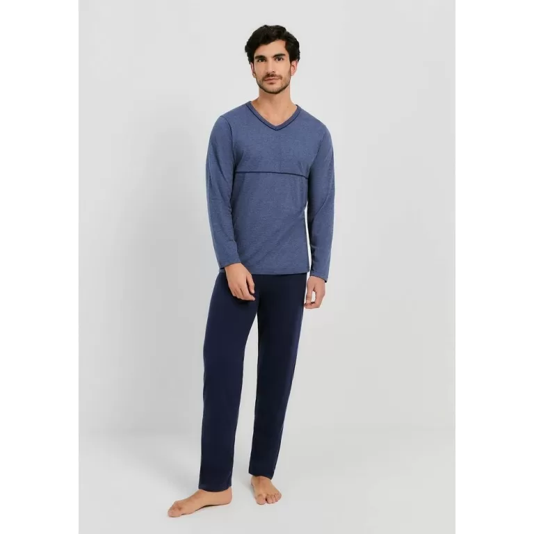 Pijama Masculino Longo Com Decote V Hering