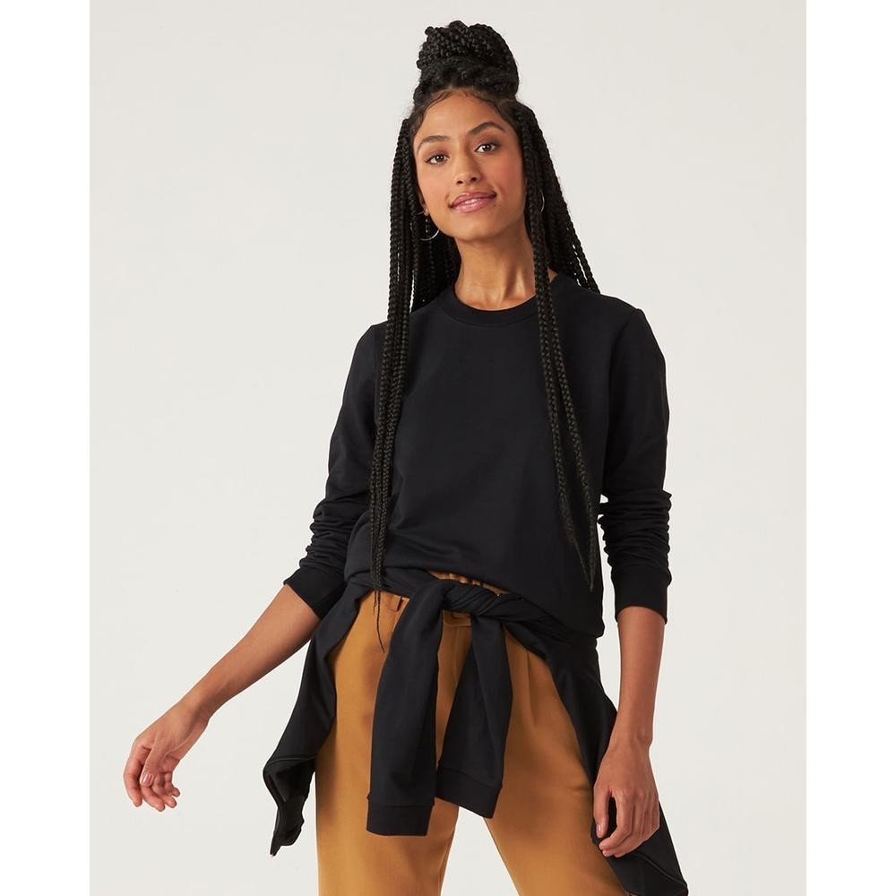 Blusão Básico Feminino Decote Redondo Moletom Stretch