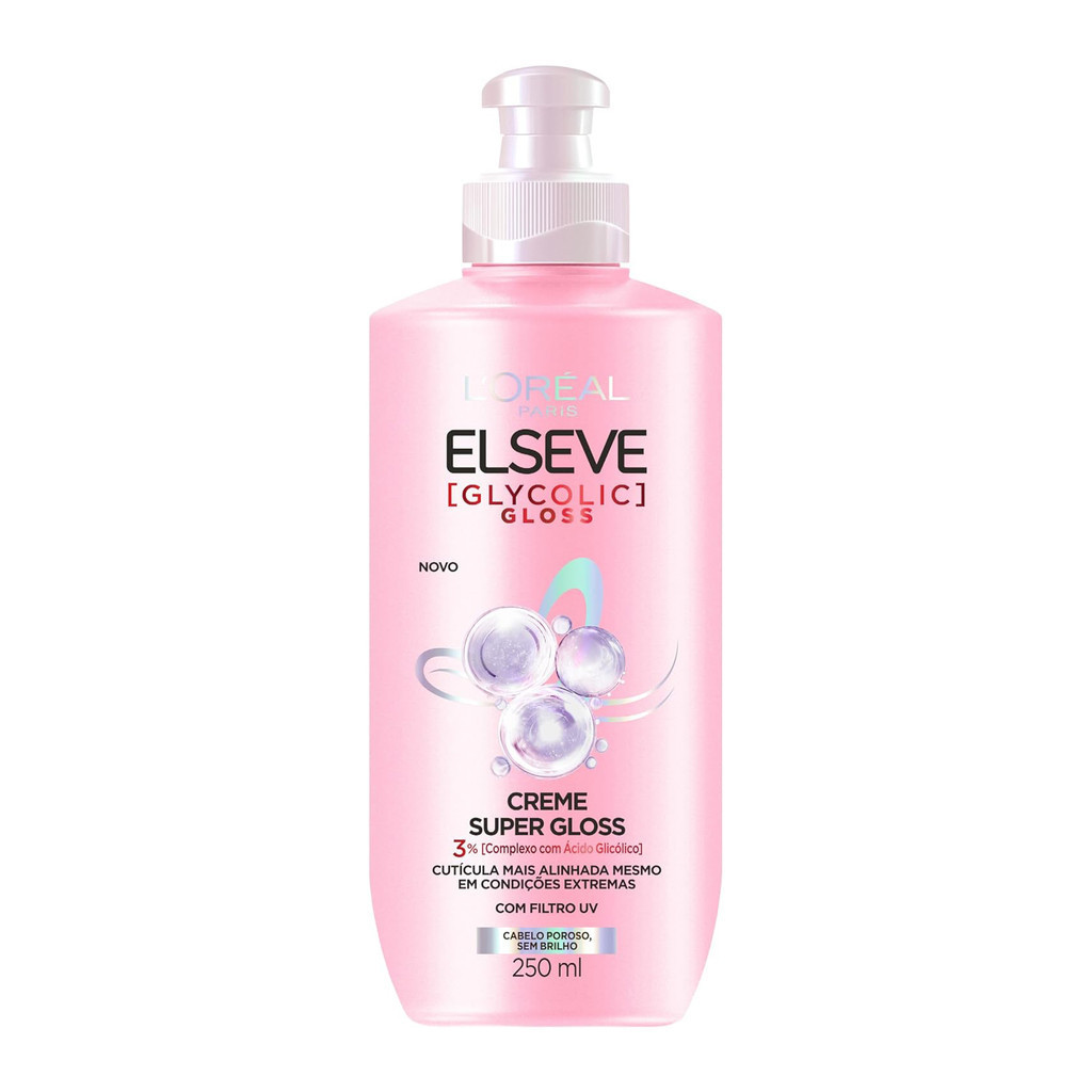 CREME PARA PENTEAR ELSEVE GLYCOLIC SUPER GLOSS 250ML