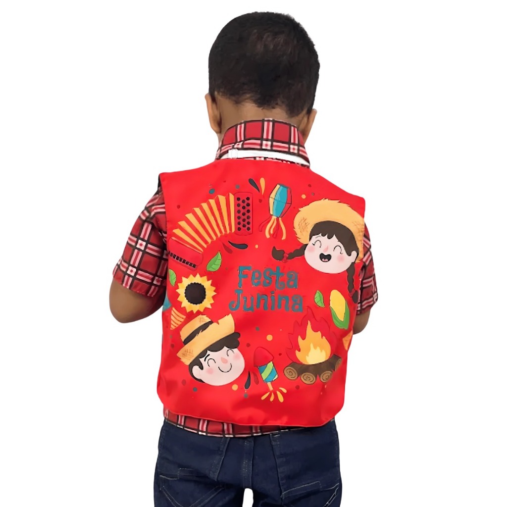 Colete Festa Junina São João Quadrilha Country Menino Infantil