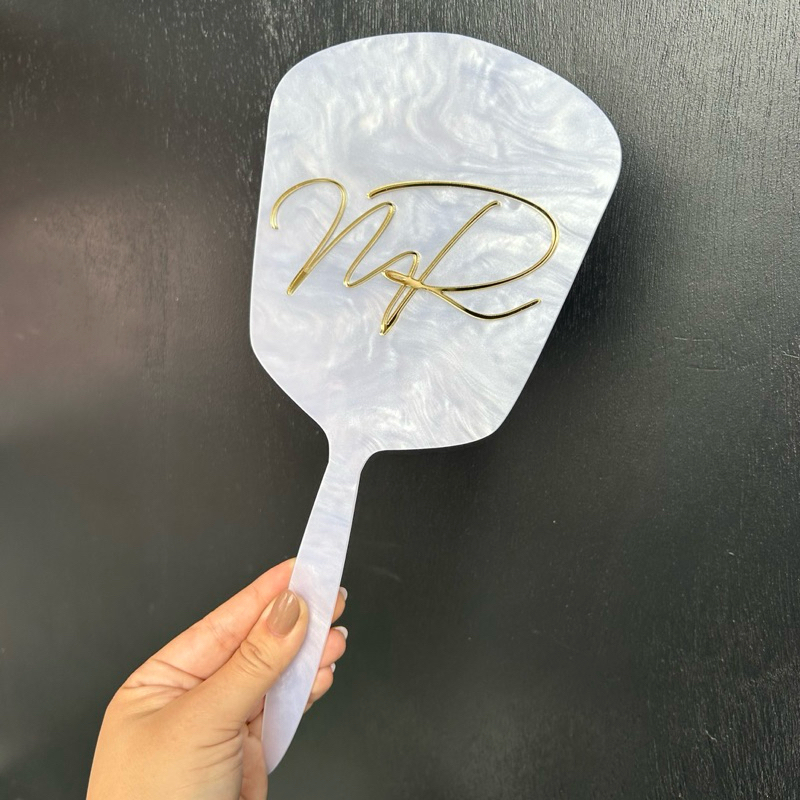 ESPELHO de mão de VIDRO GLOW personalizado acrilico para consultorio estudio clínica design