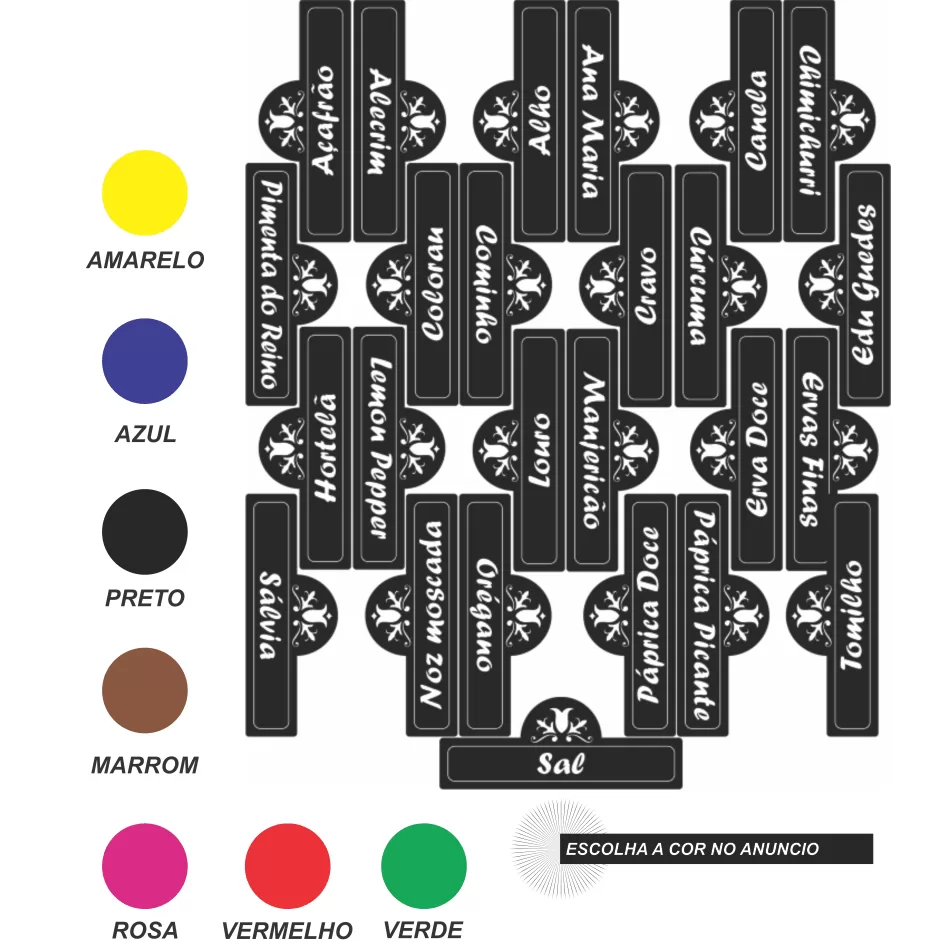CARTELA TEMPERO 25 ETIQUETAS ADESIVO AUTO COLANTE ROTULO 6X2 CM A PROVA DE AGUA PARA POTES RECIPIENT