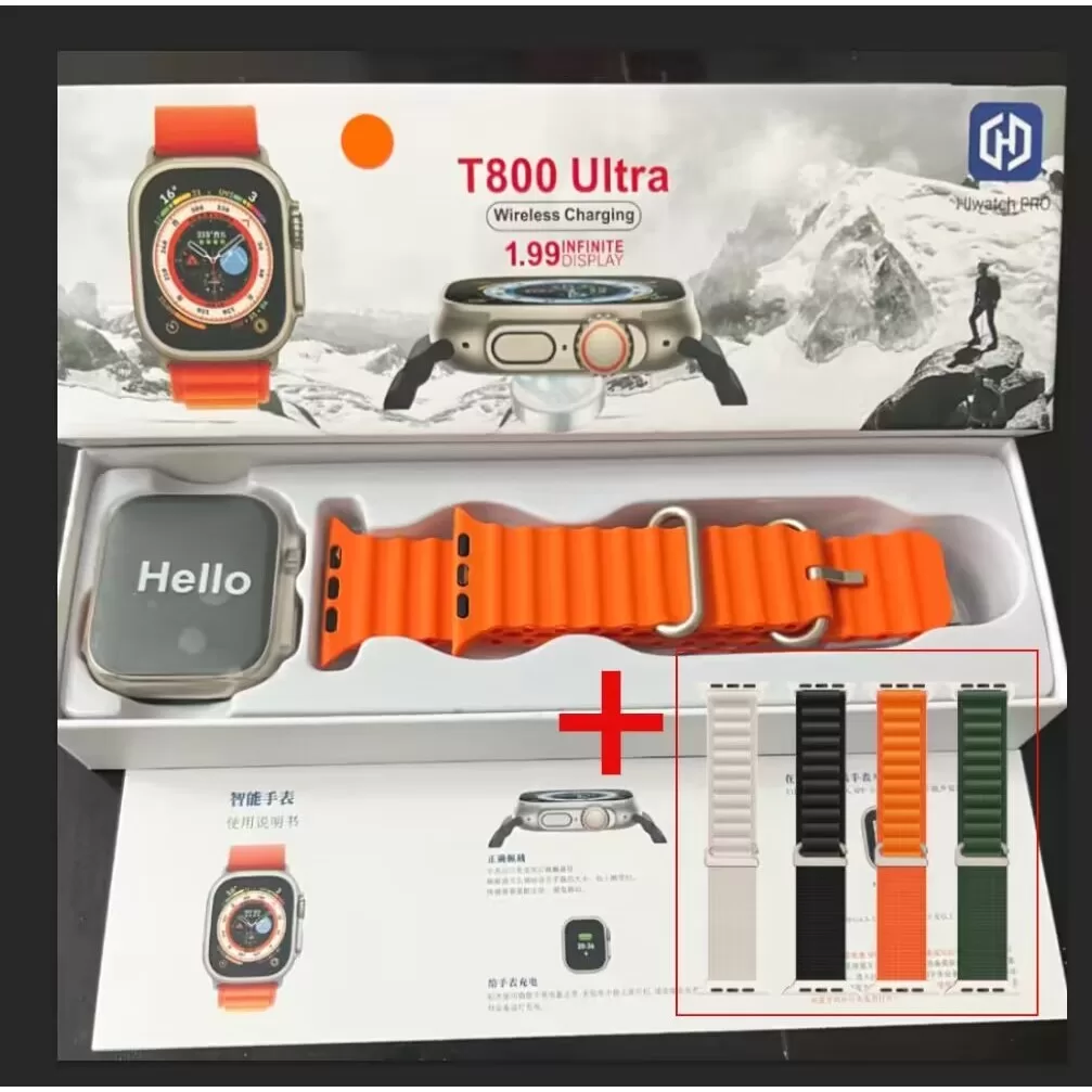 2026 Nova Série 8 Relógio T800 Ultra Smart Watch Esportivo Sem Fio À Prova Dágua T800 Ultra2 MAX