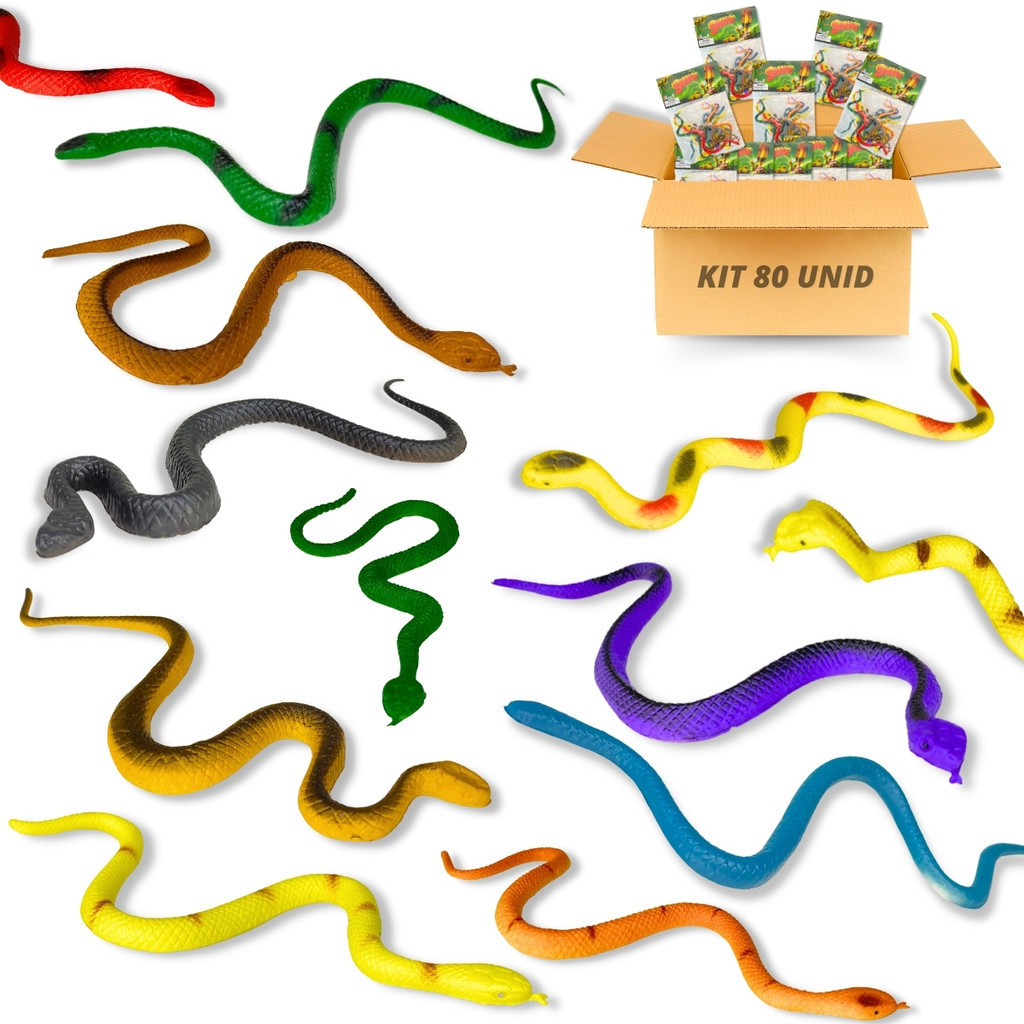 Kit 10 Pacotes Cobras de Brinquedo Prenda Festa Junina Susto