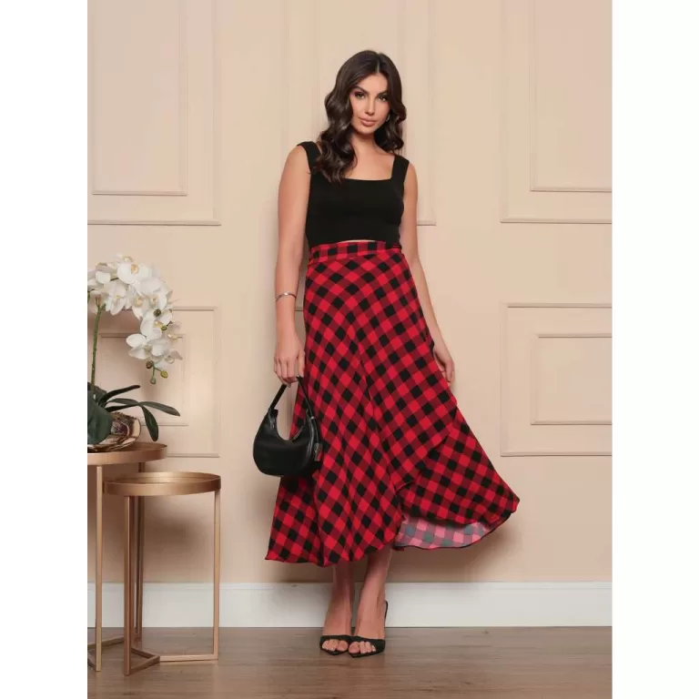 Saia Envelope xadrez Saia Transpassada quadriculad