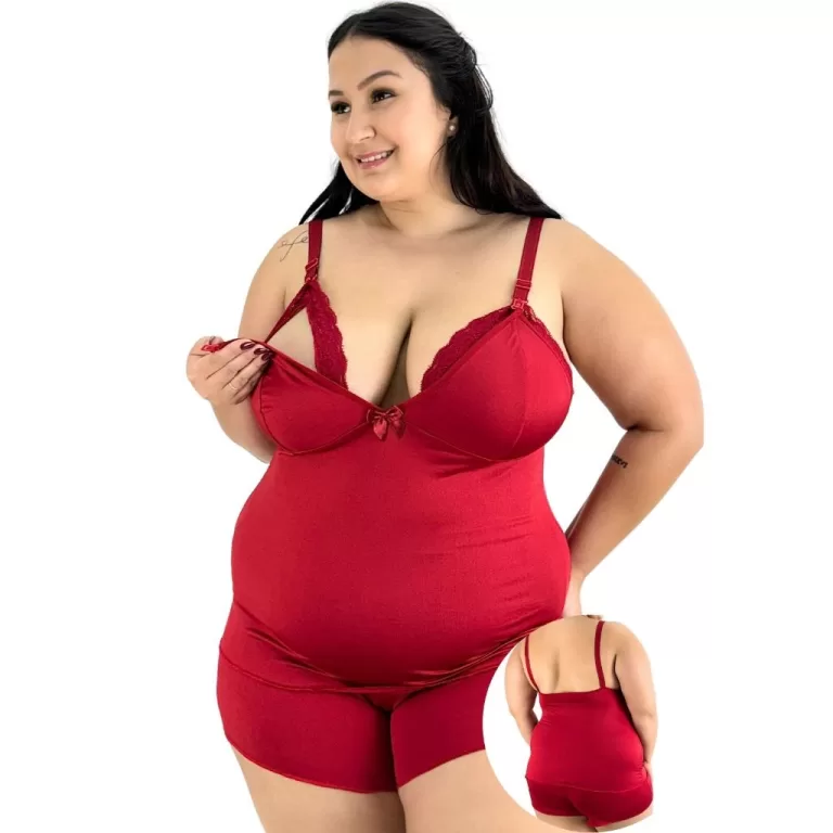 Baby Doll Amamentação Plus Size Renda Pijama Sex