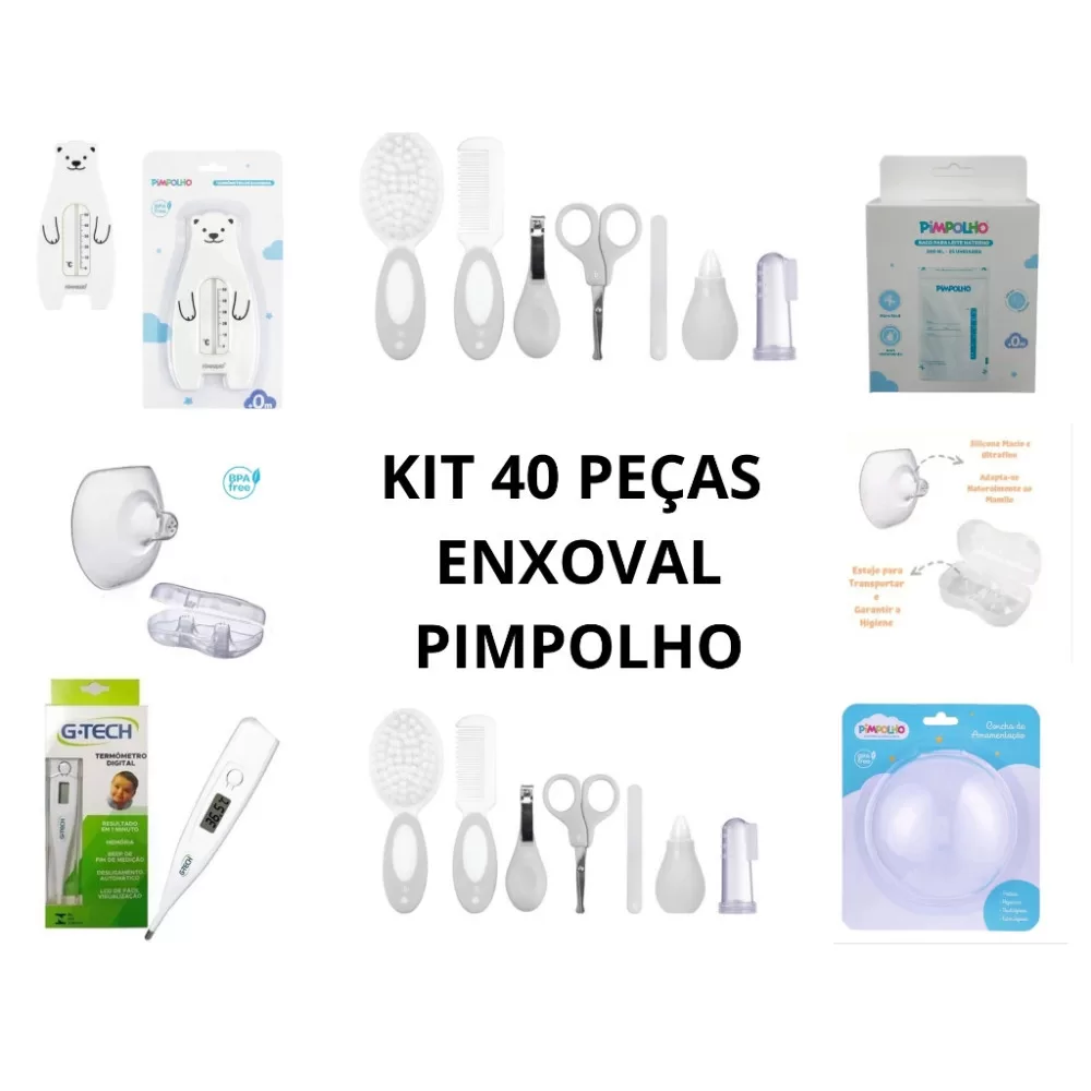 Kit 40 Peças Higiênico Bebê Enxoval Pimpolho Recém Nascido