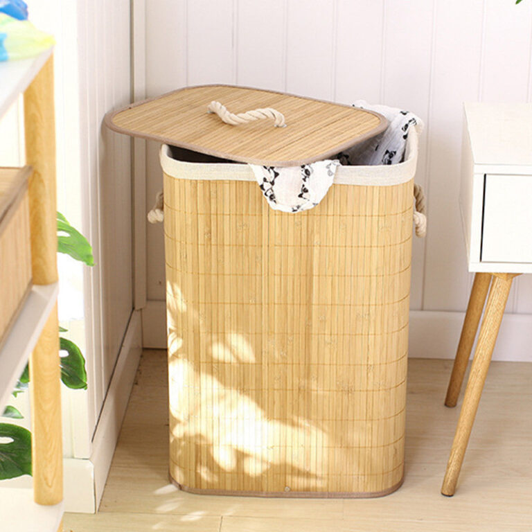 Cesto de Roupa Suja 72 LITROS Lavanderia Bambu c/ 