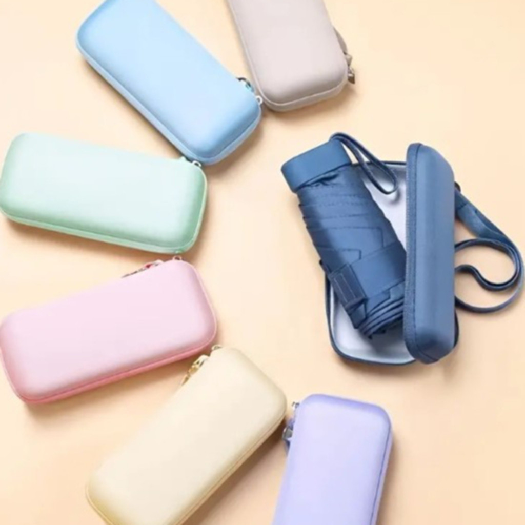 Mini guarda chuva Praia Portátil Dobrável 6-Bone UPF50+ Cápsula Sombra do sol MDL01