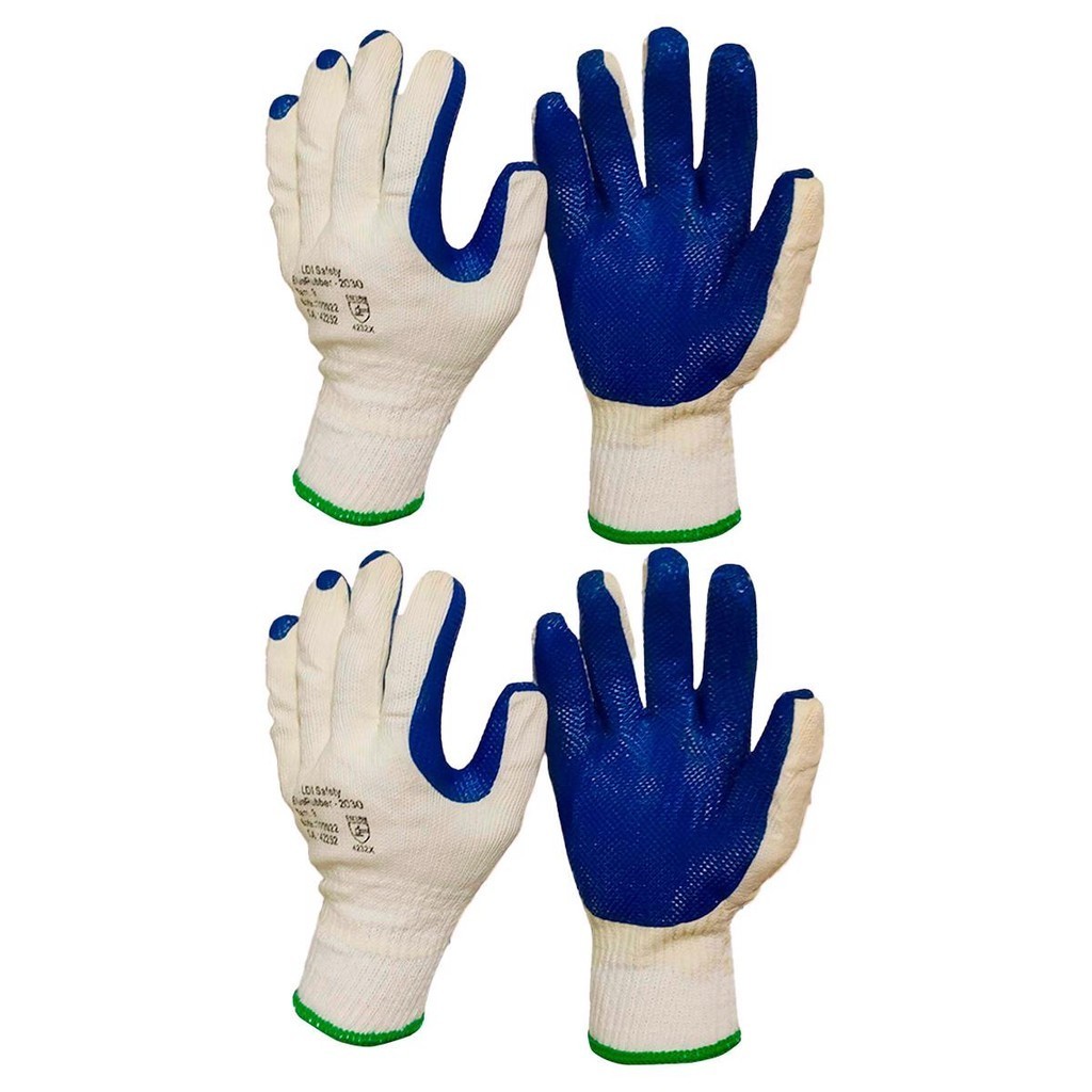 2 Pares Luva Emborrachada Gladiador Epi Rubber Trabalho Pesado CA 42252