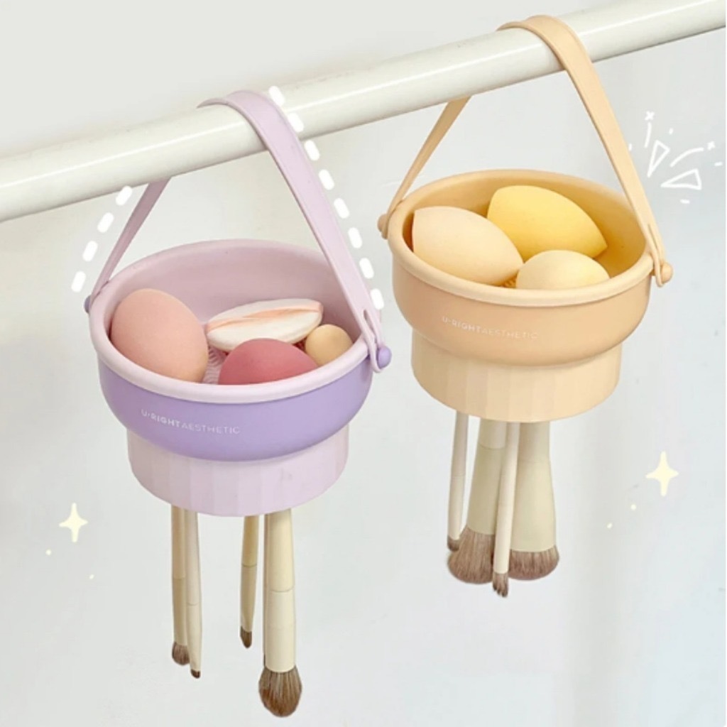 Organizador Suporte Silicone Tigela Limpeza Pincel Maquiagem Lavagem Secagem Multifuncional