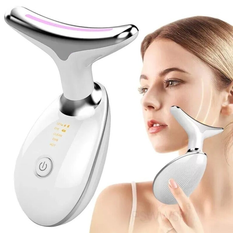 Massageador De Pescoço e Rosto LED Vibração Fot
