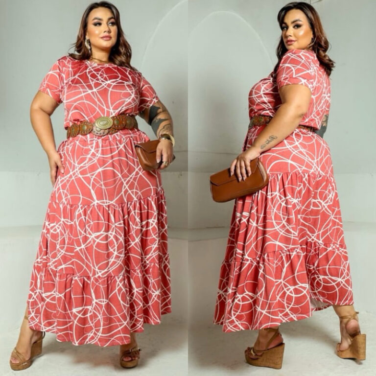 Conjunto feminino adulto PLUS SIZE blusa e saia ba