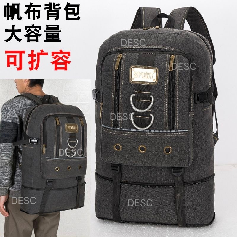 Mochila Grande De Lona 50 Litros Reforçada Para Viagens E Motoboys