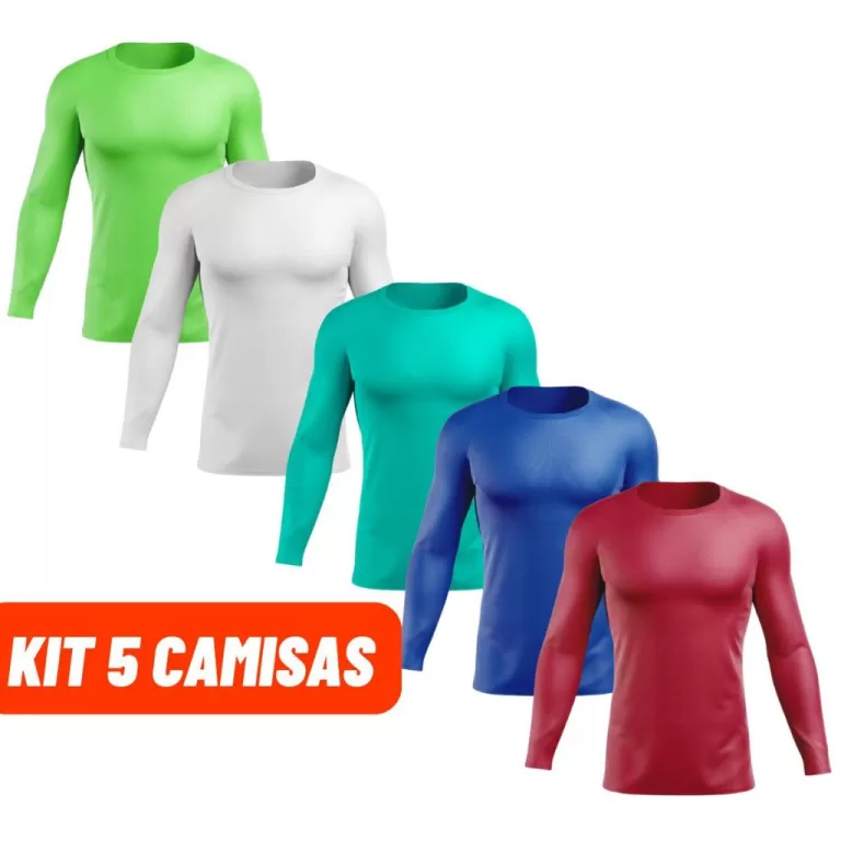 Kit 5 Camisas Masculino com Proteção UV 50+ Segu