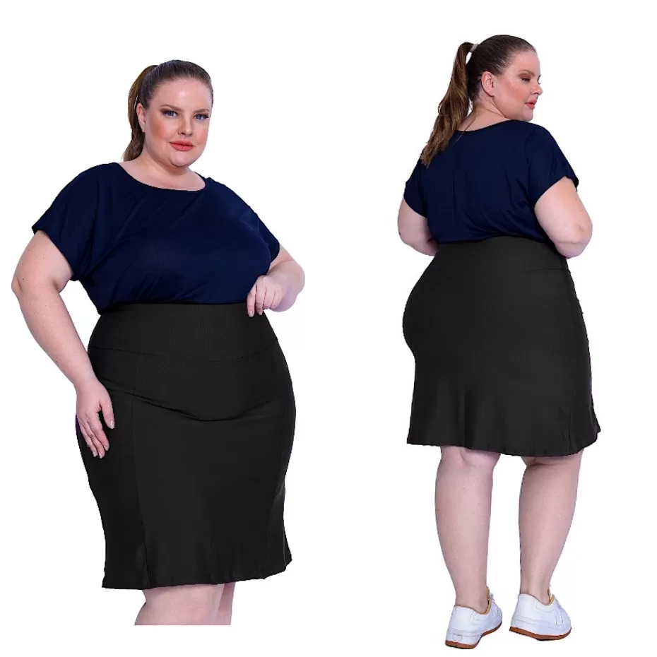 Saia Short Plus Size Para Academia e Saia social Roupa Fitness E Secretaria