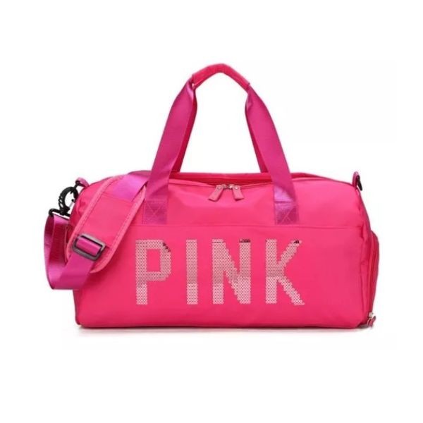 Mala Feminina Bolsa Pink Academia Fitness Transver