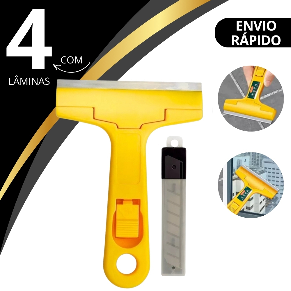 Raspador para limpar Box Piso Vidro Cerâmica Azulejo + 4 Lamina