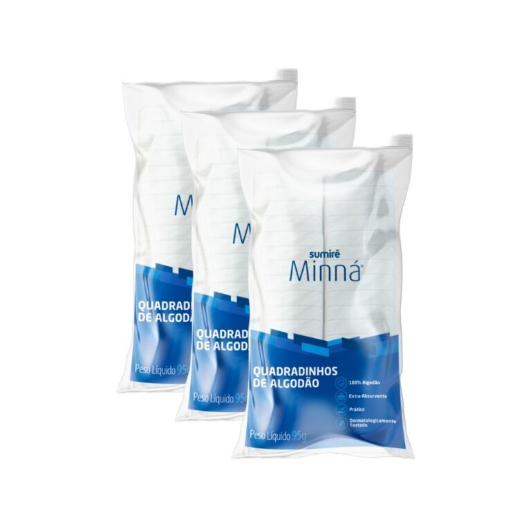 Kit Algodão Minná Quadradinho 95g (3 unidades)