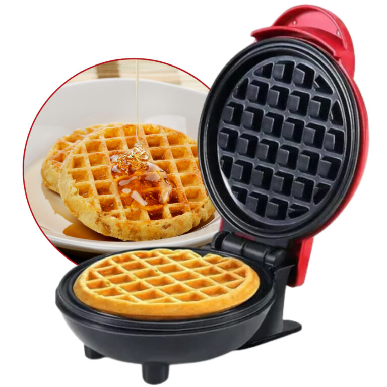 Mini Máquina de Waffles Elétrica Portátil Casa 