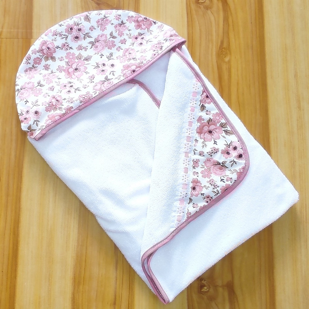 Toalha de Banho do Bebê Felpuda e Atoalhada com Capuz e Forração