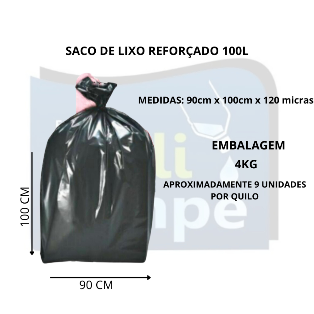 SACO DE LIXO REFORÇADO 100 LITROS