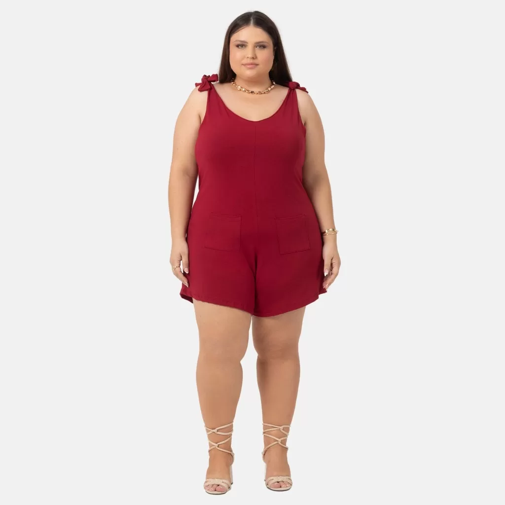Macaquinho Feminino De Viscolycra Moda Plus Size 1201-A