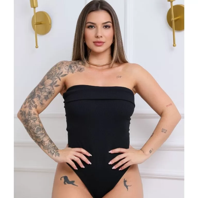 Body Feminino Anarruga tomara que caia sem bojo Bo