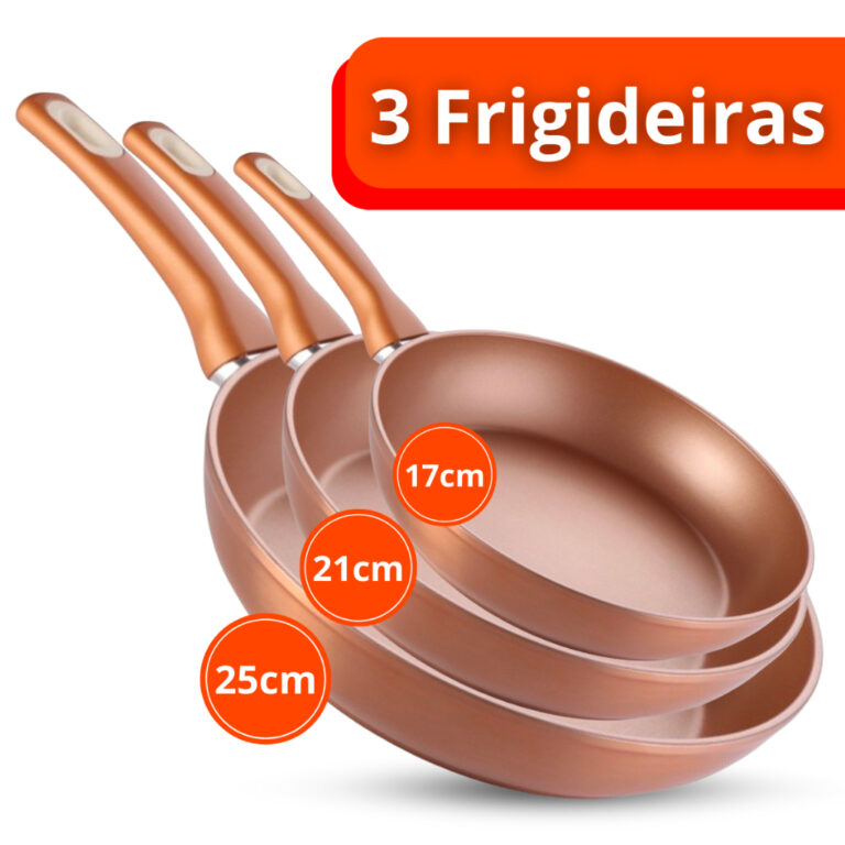 Kit Frigideira Antiaderente Grande Cerâmica Não 