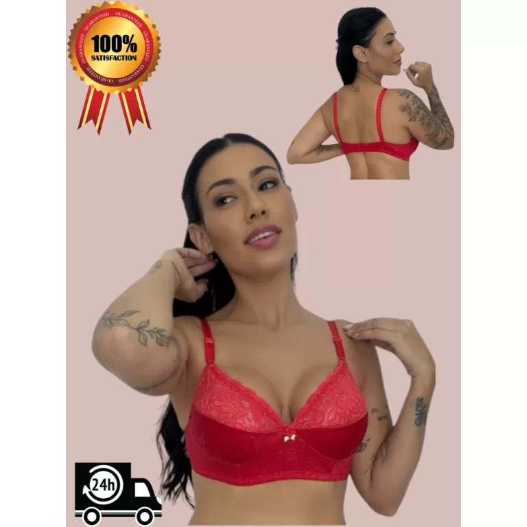 Kit 2 Sutiãs lingerie Lycra e Renda Rosset, Confo