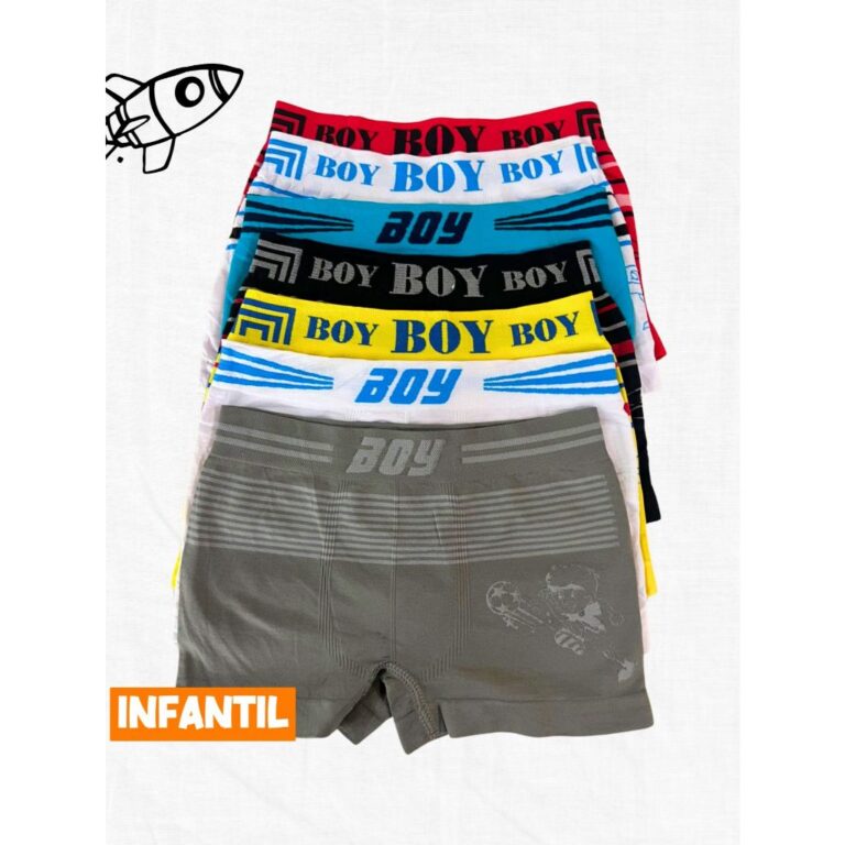 Kit 10 Cuecas Boxer Infantil Masculina Boy Confort