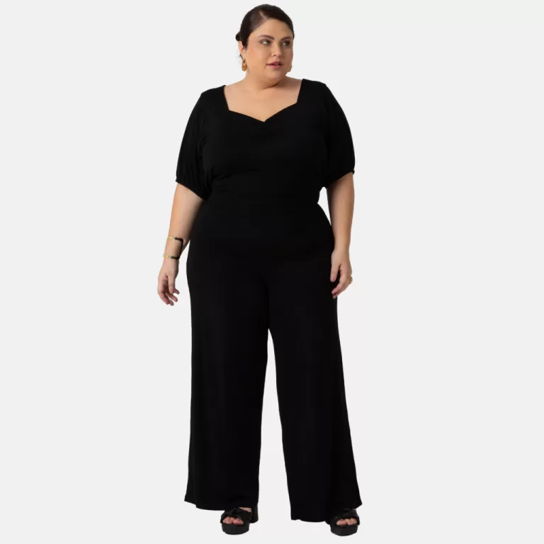 Macacão Moda Plus Size Feminino Pantalona 103810-