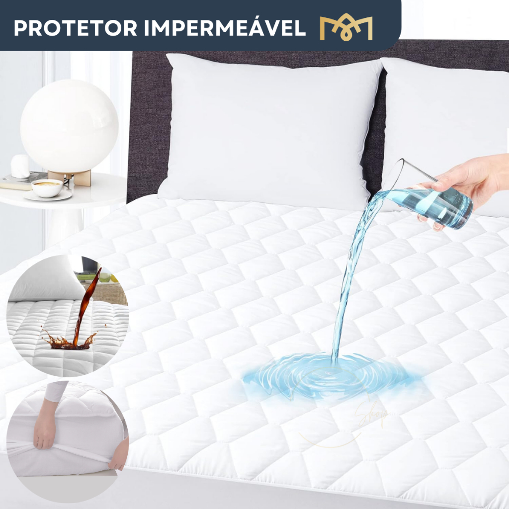 Capa Para Colchão Impermeavel Matelado Elástico Antialérgico Protetor Solteiro, Casal, Queen e King