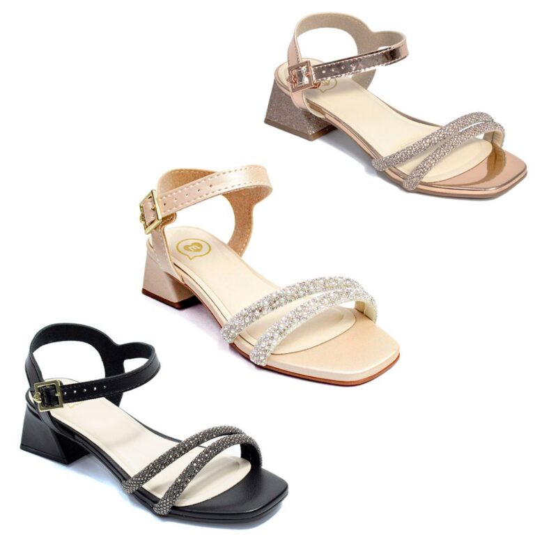 Sandália Molekinha Salto Menina Infantil Brilho 2