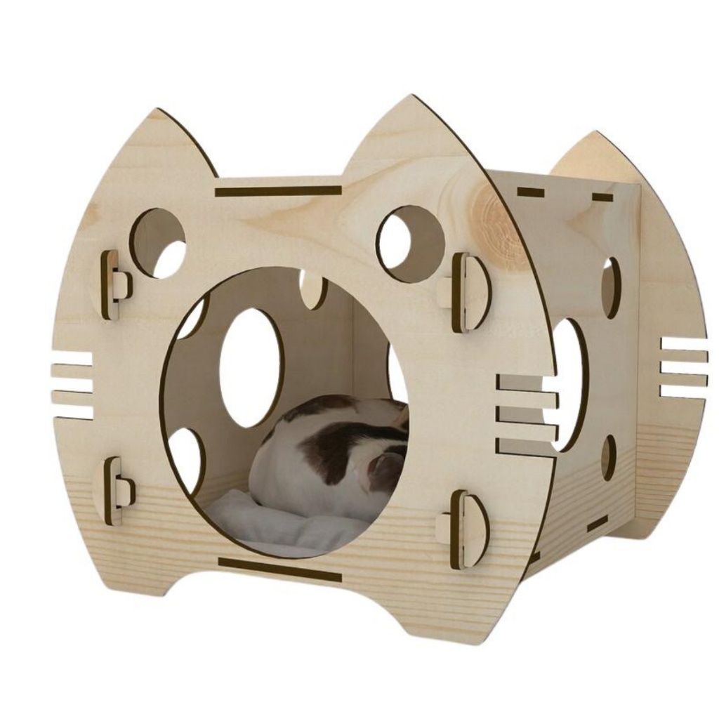 Casinha para Gatos , decoração formato gato MDF  Gato Animal de estimação