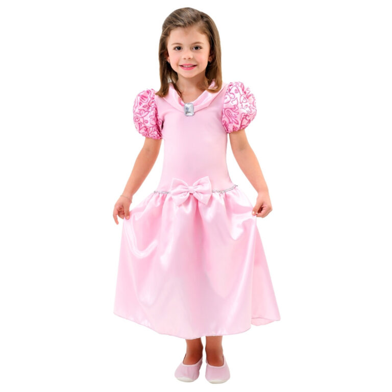 Fantasia Princesa Vestido Infantil Criança Rosa A