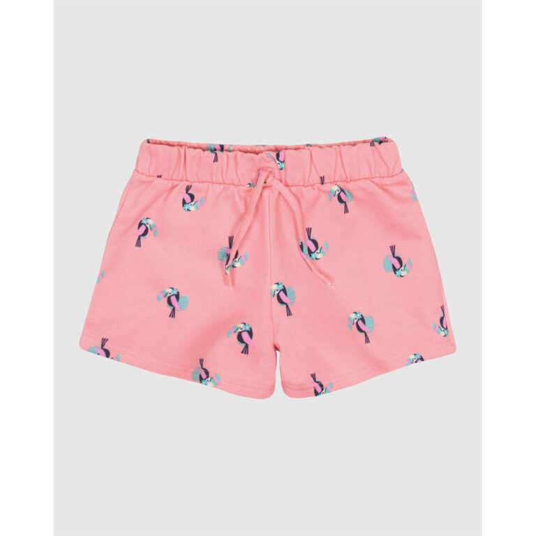 Shorts Infantil Menina Estampado Em Moletinho Leve