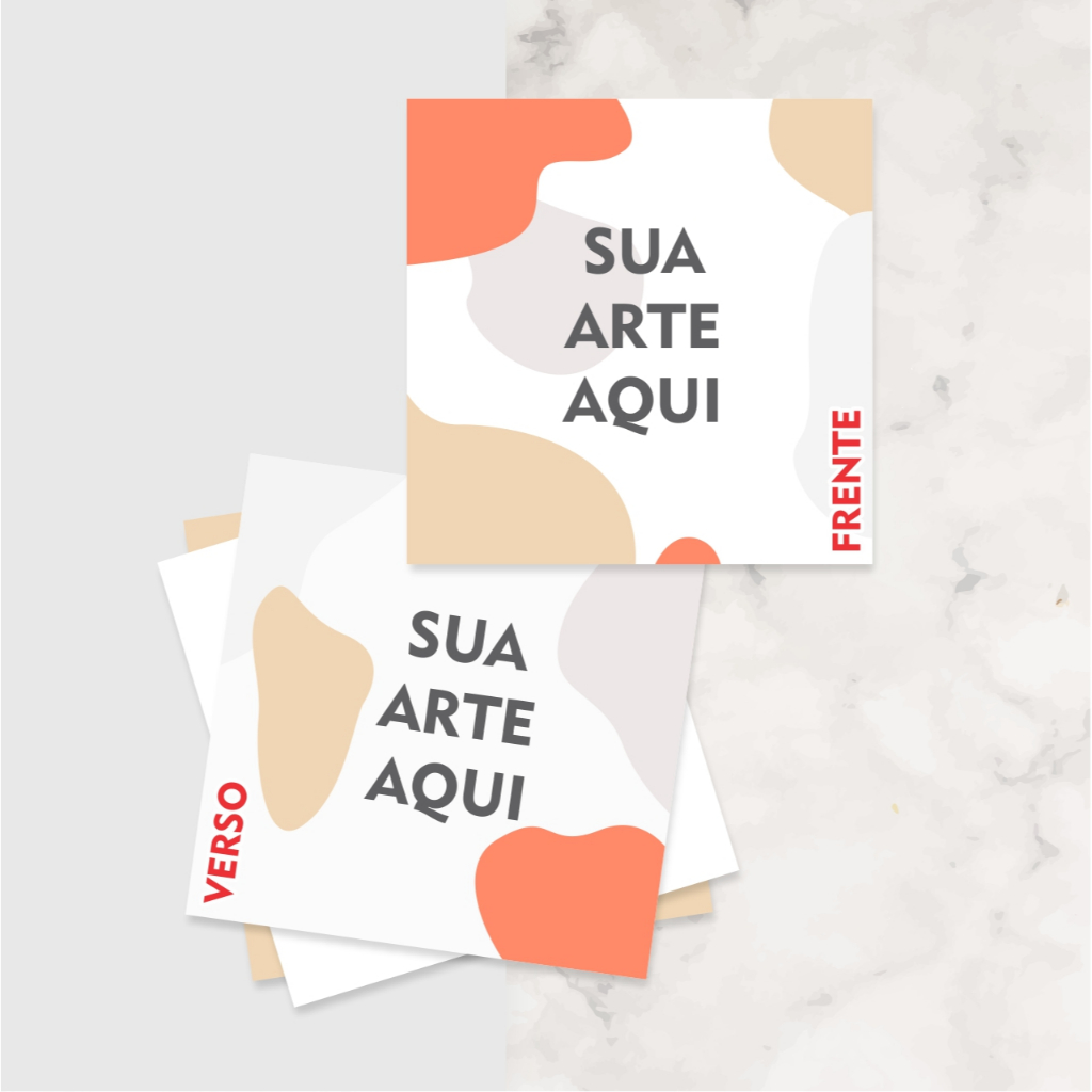Cartão de Agradecimento Personalizado com Sua Arte – 9x9cm – Frente e Verso