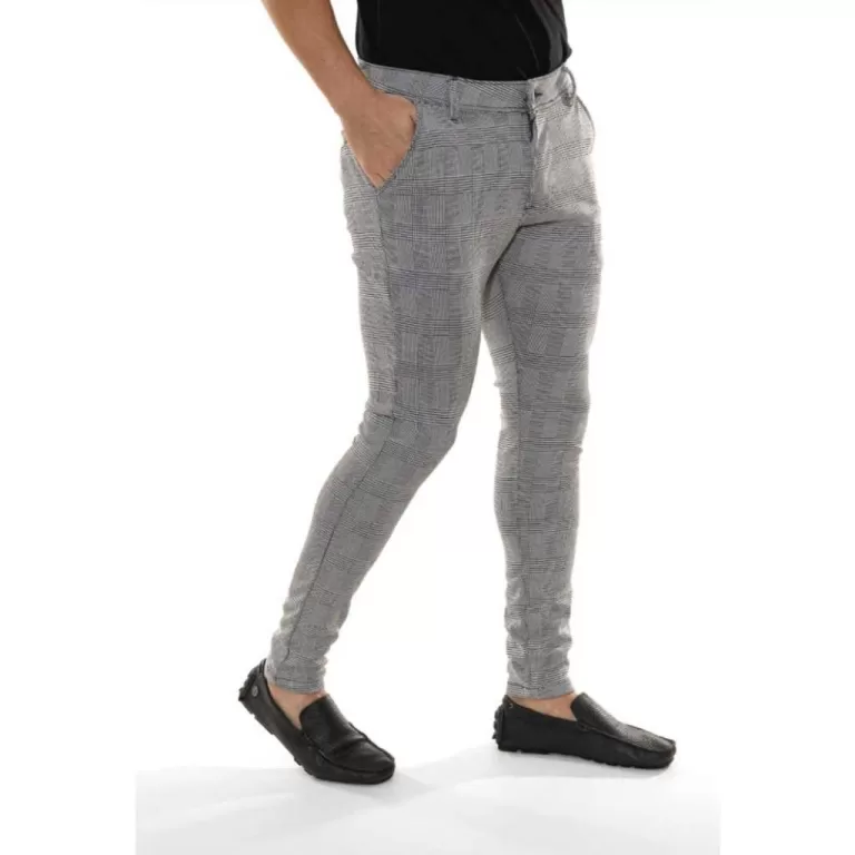 Calça Premium Alfaiataria Xadrez Com Elastano
