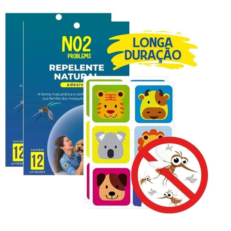 Kit Adesivos Repelente Contra Dengue 100% Natural 