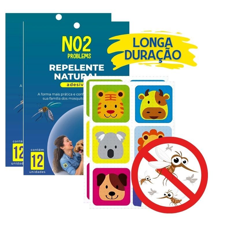 Kit Adesivos Repelente Contra Dengue 100% Natural Óleo Crianças Adultos 24 Unidades