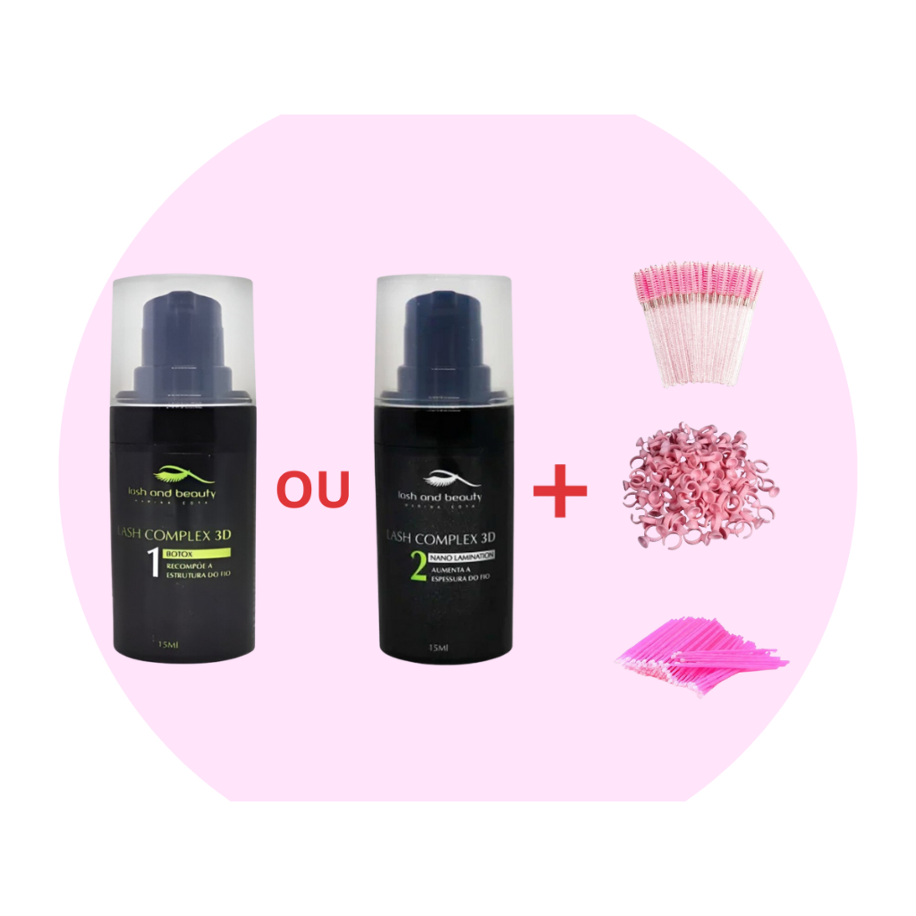 Kit Complex 3D Lash and Beauty Tratamento Nano Laminação Passo 1 ou Passo 2
