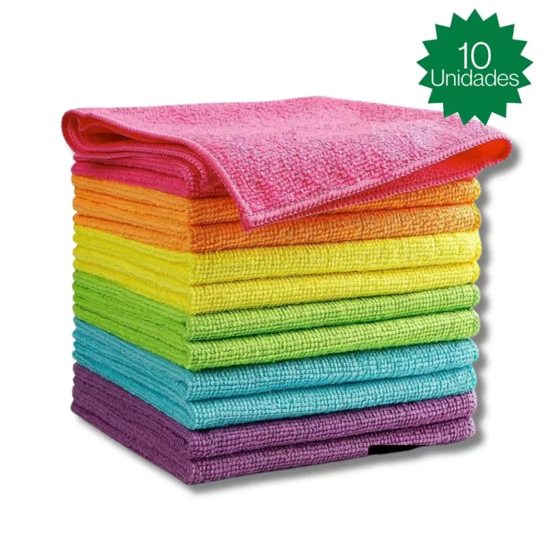 Kit 10 Panos De Limpeza Microfibra Alta Absorção
