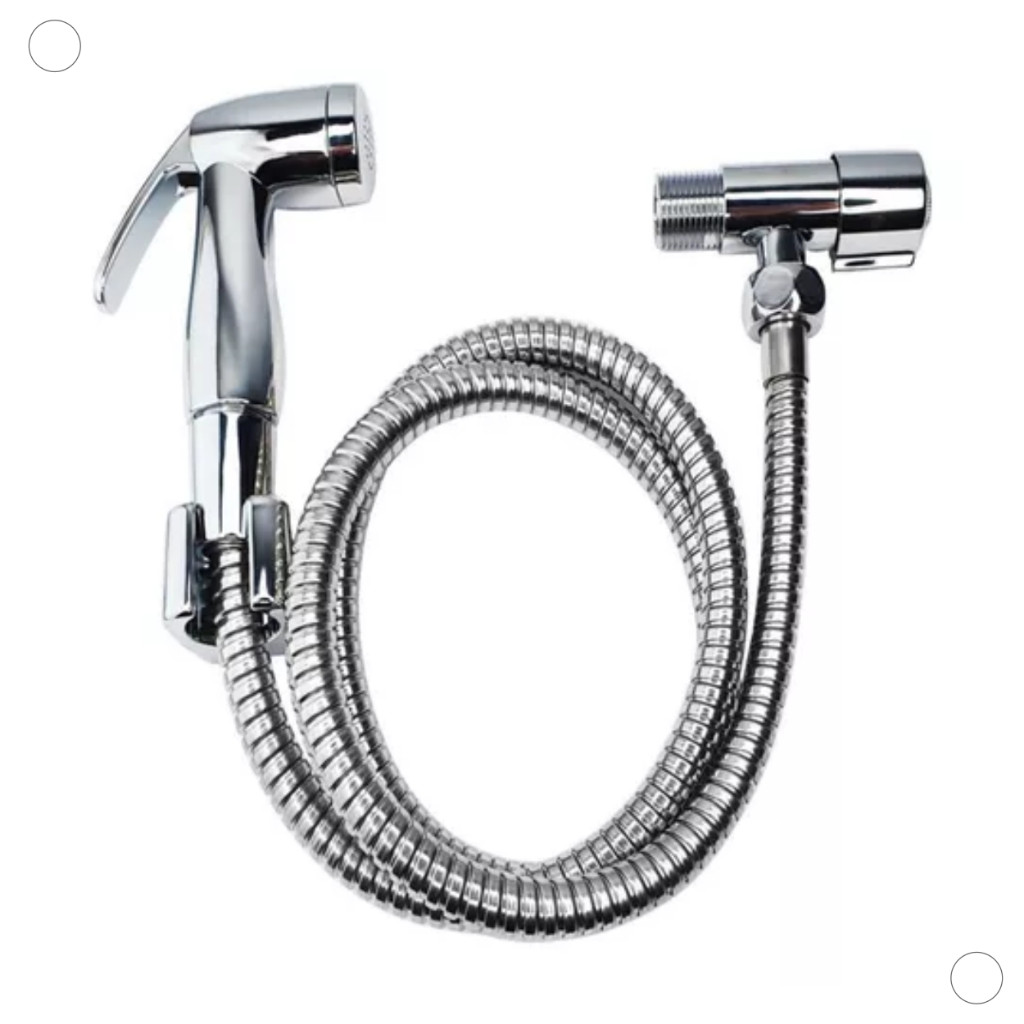Ducha Higiênica Banheiro 100% Completa Luxo Metal Cromado 1,20m Chuveirinho Privada