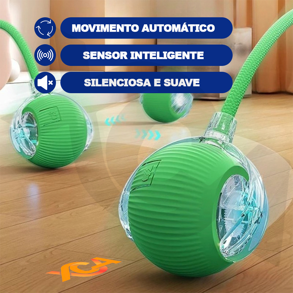 Bola Brinquedo Bolinha Para Gato Cachorro Auto Magico Elétrico Pets Usb Recarregável