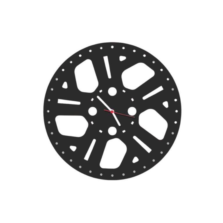 Relógio De Parede MDF 3mm Preto Roda Ciclista Kom