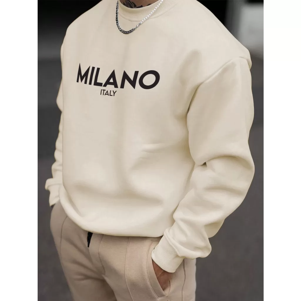 moletom estampado unissex gola redonda costura reforçada