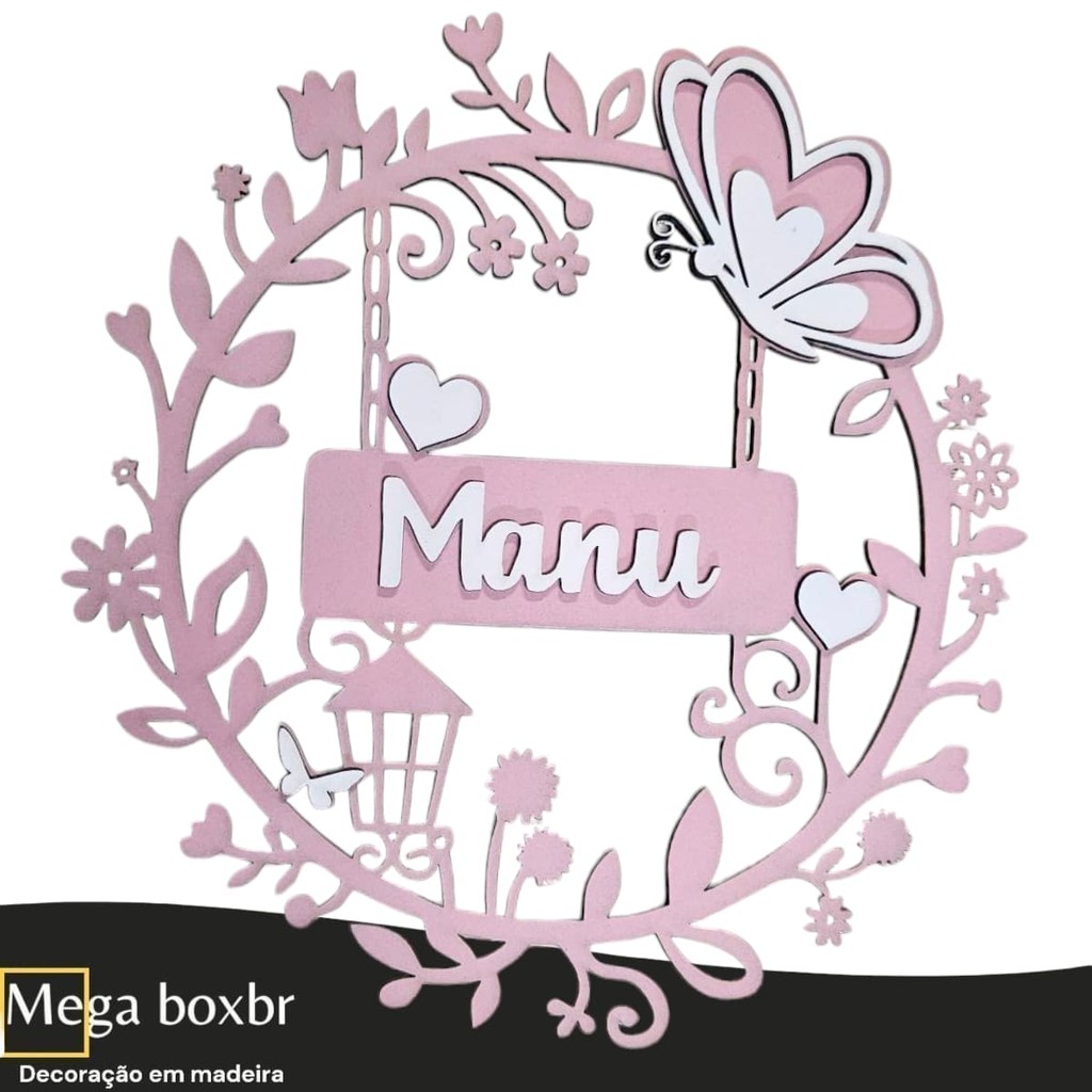 Guirlanda Infantil Porta Maternidade Mdf Personalizada 30cm com Nome Personalizado Decoração Quarto
